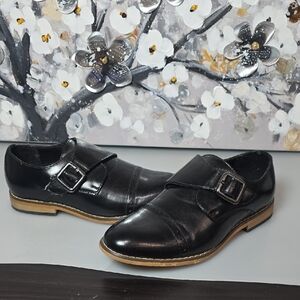 Stacy Adams Black Buckle Boys Dress Shoes Size 2